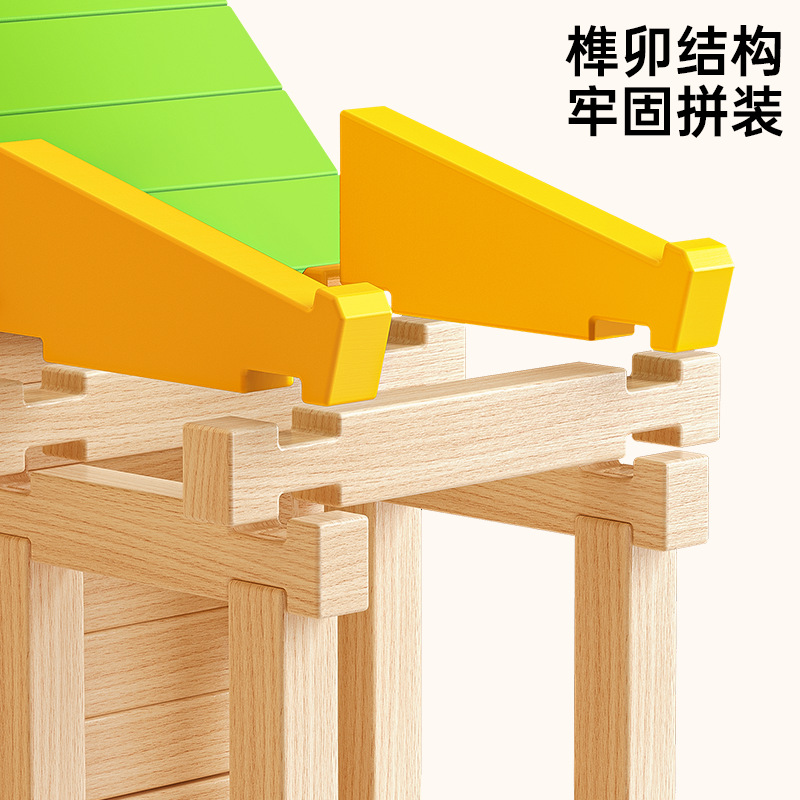 Bloques de construcción Luban para niños y niñas de 3 a 12 años, casa de construcción de madera DIY, juguete educativo hecho a mano, regalo.
