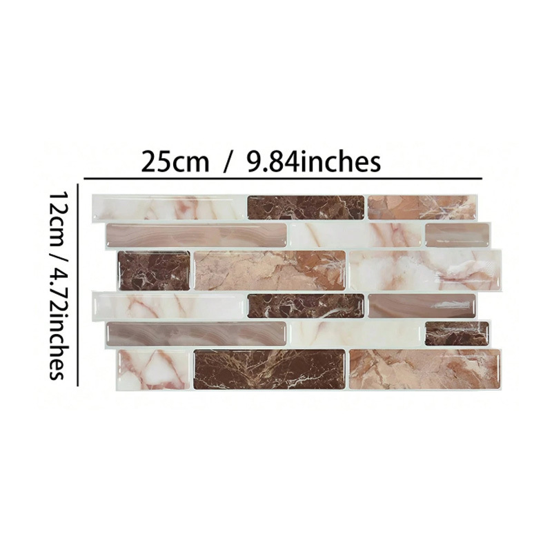 2D tiendas de azulejos de rayas cafetería renovación decoración embellecedora pegatinas de PVC impermeables a prueba de agua