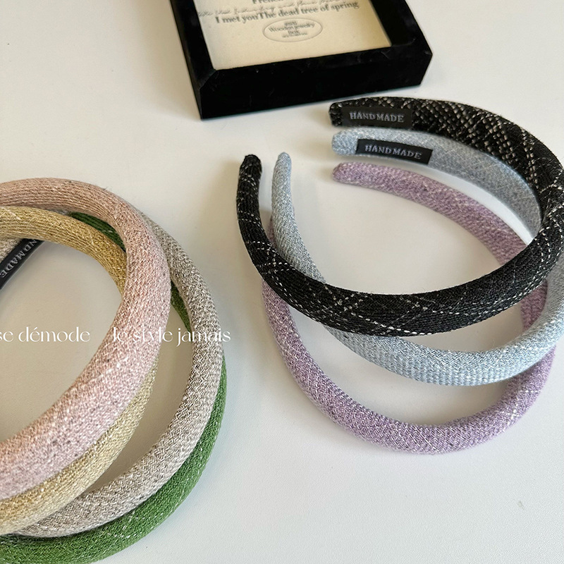 Koreanesche Stil Maon Schwamm gestreift Kappband Ins Meedchen einfach All-Match Hoeraccessoiren Kaart Internet Promi Breet Kant Héich Schädel Top Kappband_voghion.com