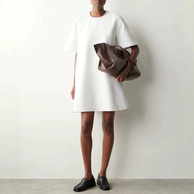 Cs Women's Casual Style Slightly Flared Mini Dress White 2026 Summer New Product Dress 1337285001