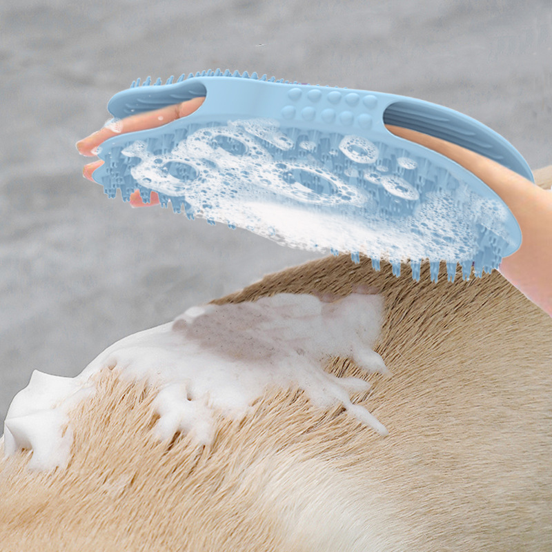 Perro bañado masaje pein de silicona productos de depilación para mascotas guantes para gatos para eliminar el pelo flotante cepillo de depilación de mascotas