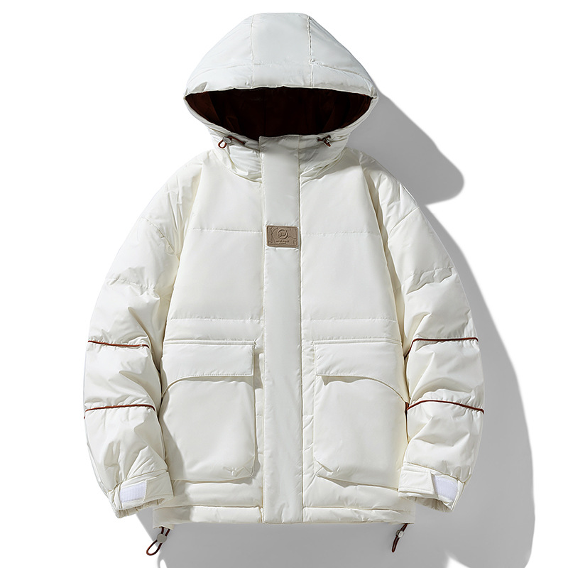 90 chaquetas de pareja de invierno al aire libre a prueba de viento originales de alta calidad chaquetas cortas de chaquetas blancas para hombres y mujeres