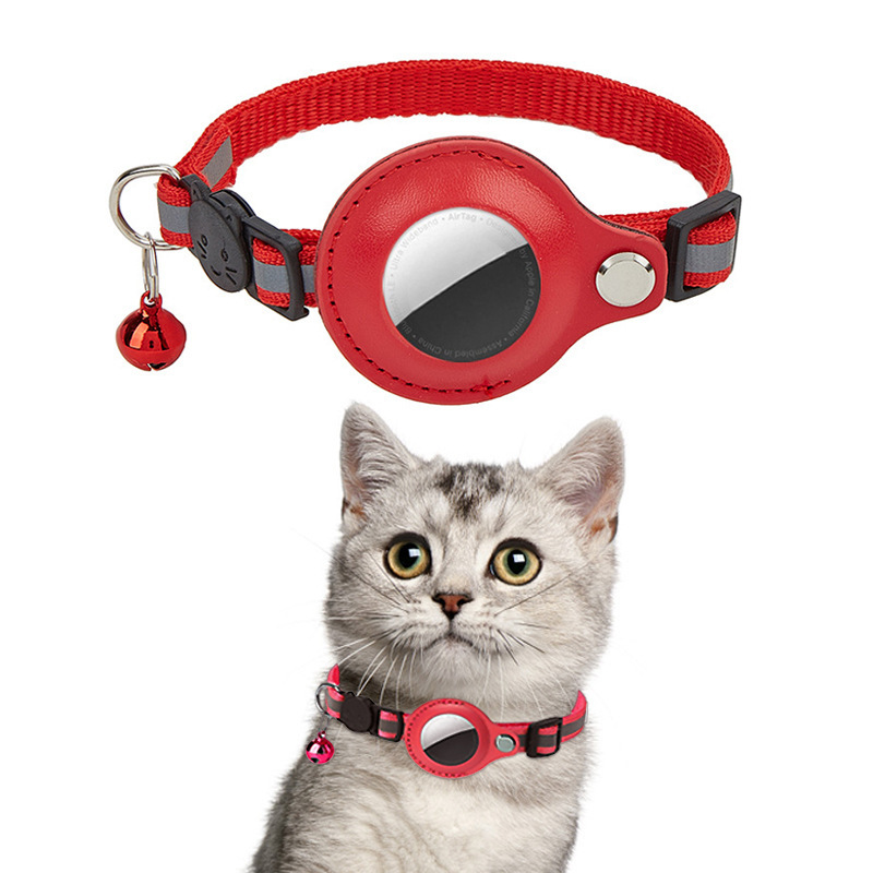 Entrega en stock 24h Airtag Cat Collar reflectante anti-pérdida Lingding Cat Apple Tracking Locator Mascotas