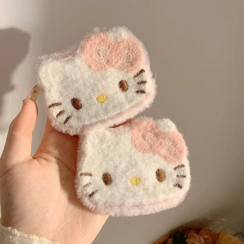 Заколка для волос (Hello Kitty) плюшевая большая фуксия, 5,3×3,8 см