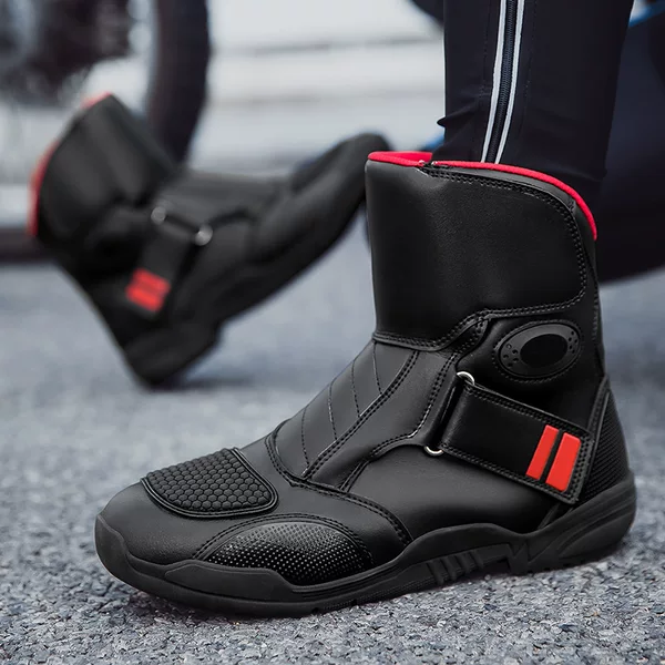 Motorcycle Boots, Riding Shoes, Men's and Women's Rider All-Season Waterproof Rally Short Boots, Racing Boots, Motorcycle Travel Equipment, Motorcycle Shoes