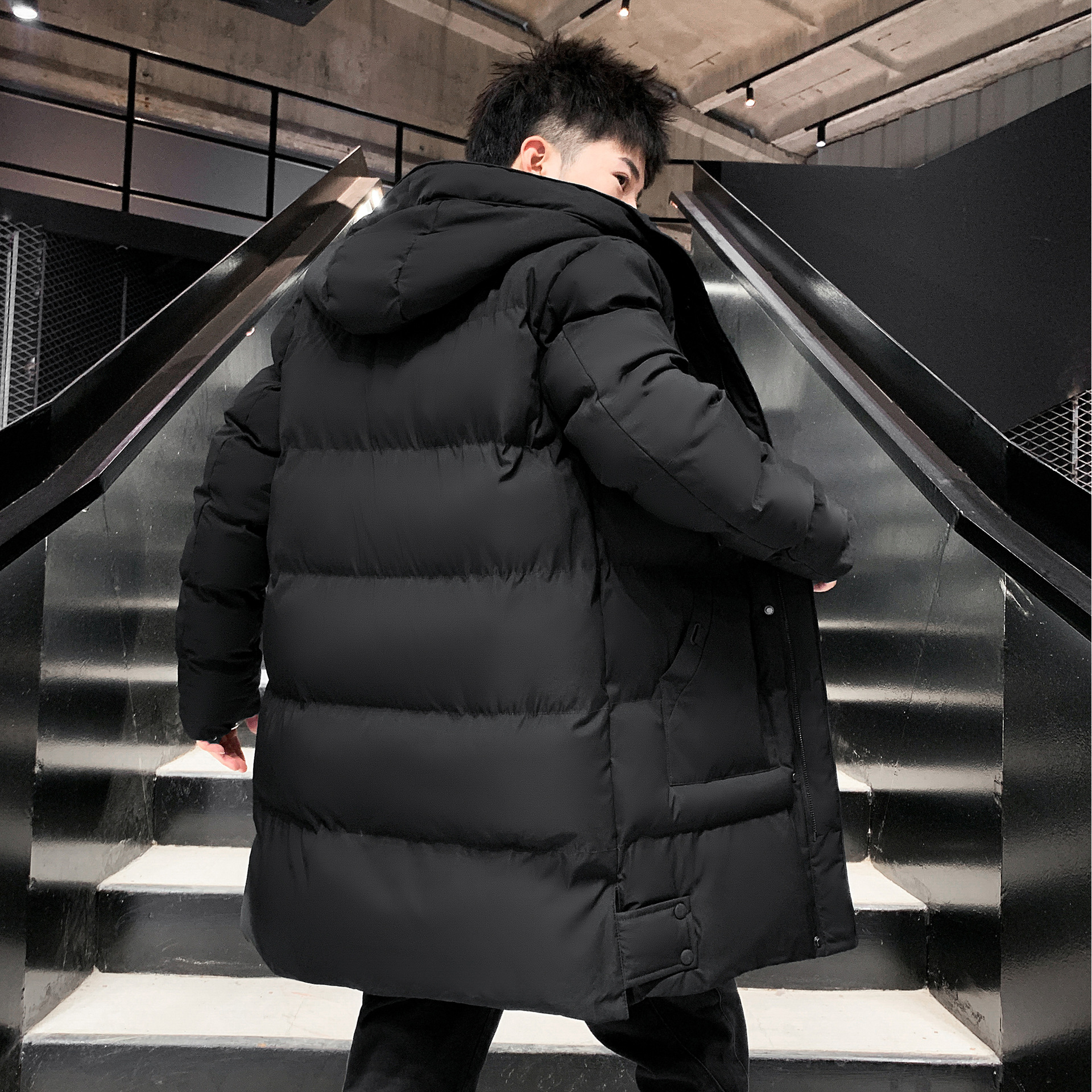 Chaqueta Acolchada de Largo Medio para Hombre 5XL-8XL de Poliéster Térmica para Invierno