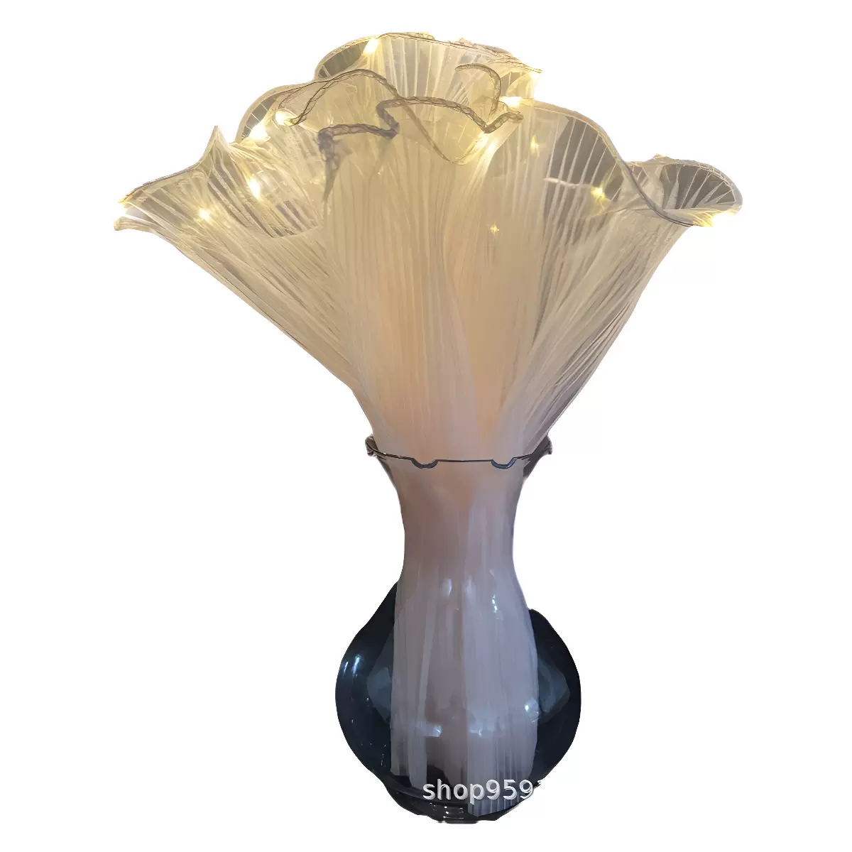 发光彩灯包花纱鲜花束包装浪花纱花店网纱玫瑰波浪纱闪光花艺材料