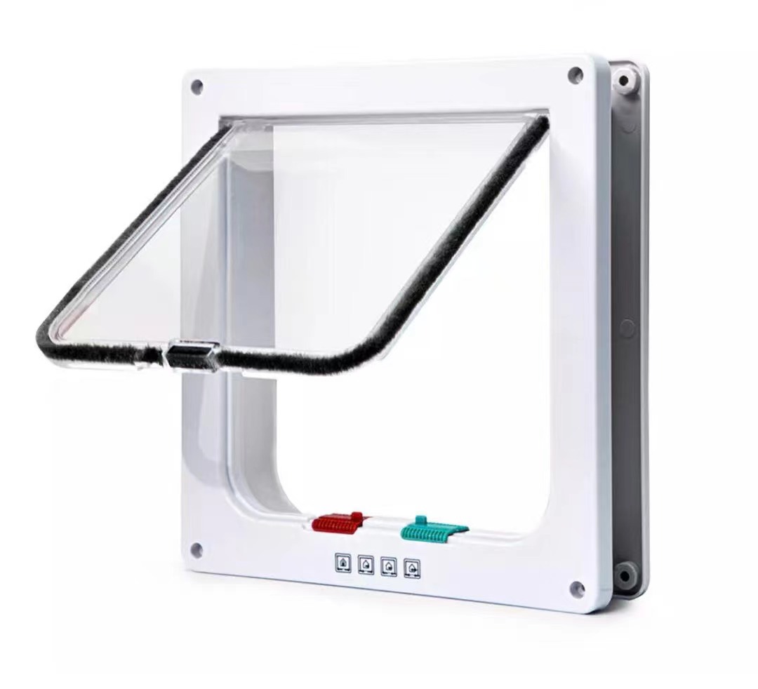 Puerta para mascotas, puerta para gatos en stock, puerta para perros de dos vías de entrada y salida, agujero de puerta, ventana con malla, placa de acrílico, perrera para gatos, fabricantes de suministro