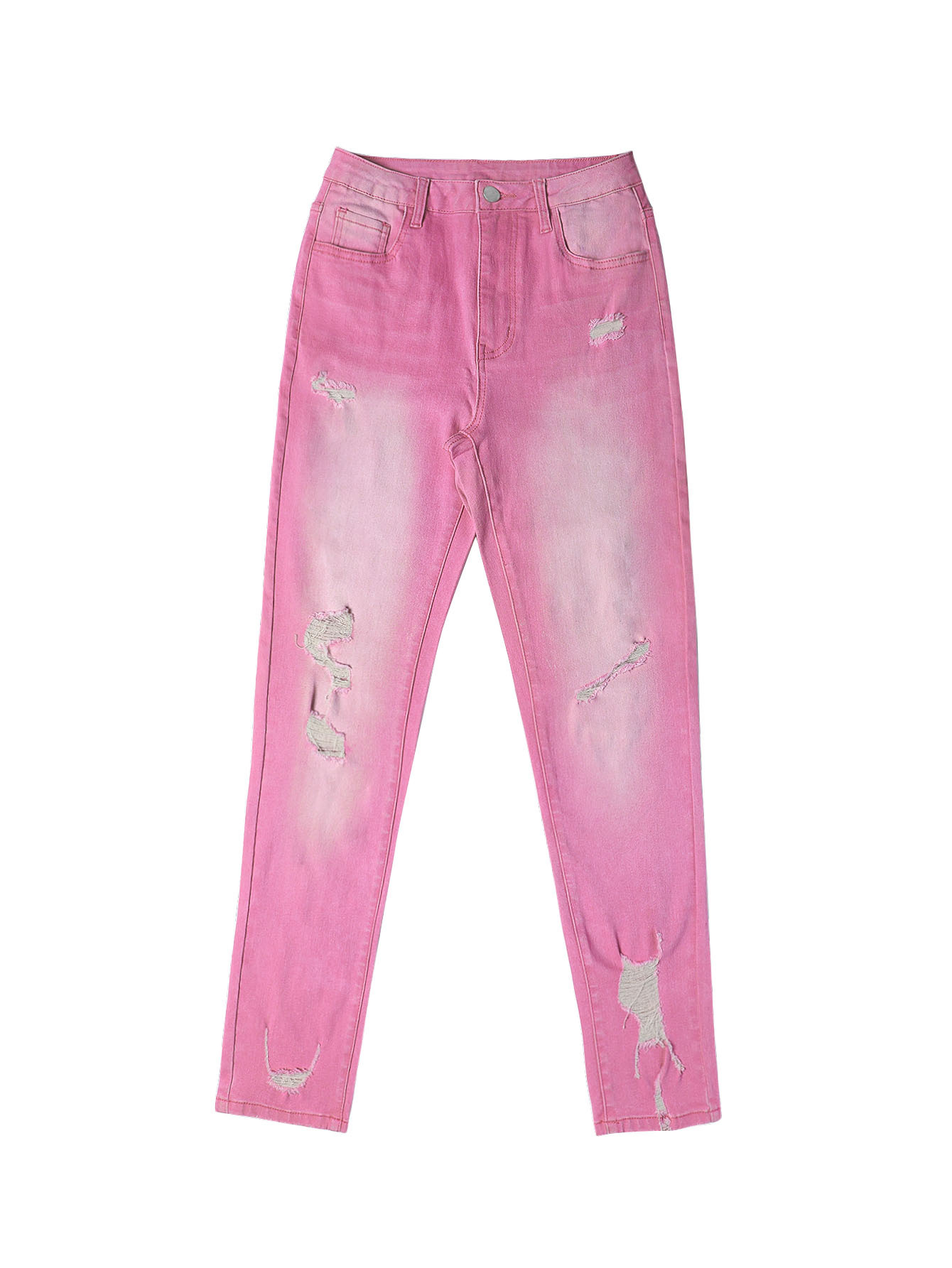 Women's Clothing Retro Denim Jeans For Women, Hot, High Waisted, Sexy, Hip Lifting, Tight Fitting, Ripped, Casual Skinny Jeans._ecoleips.com