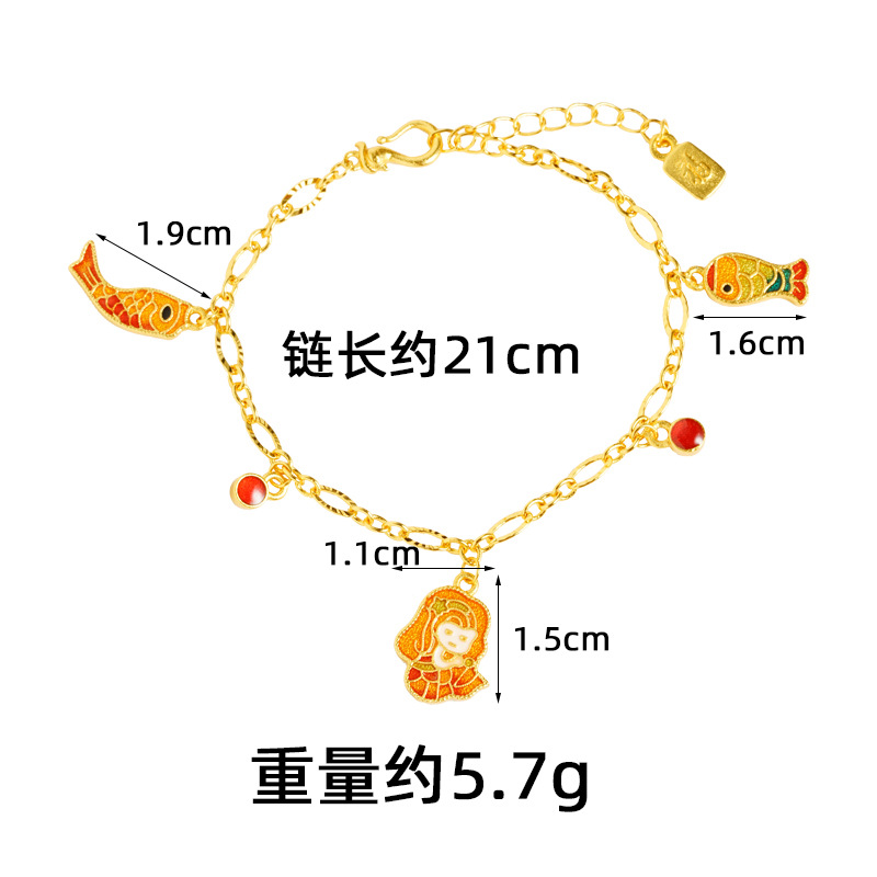 Vietnam Sha Jinguo tide nueva pulsera sirena china de alta calidad esmalte color artesanía joyas de mano fuente