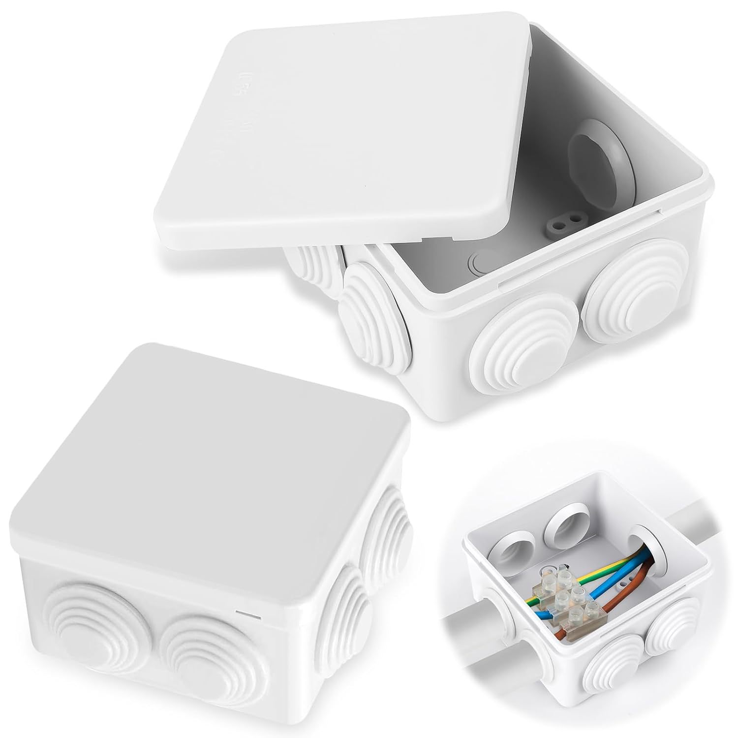 MengQiLe 2 Stück Abzweigdose Wasserdicht IP55, Verteilerdos