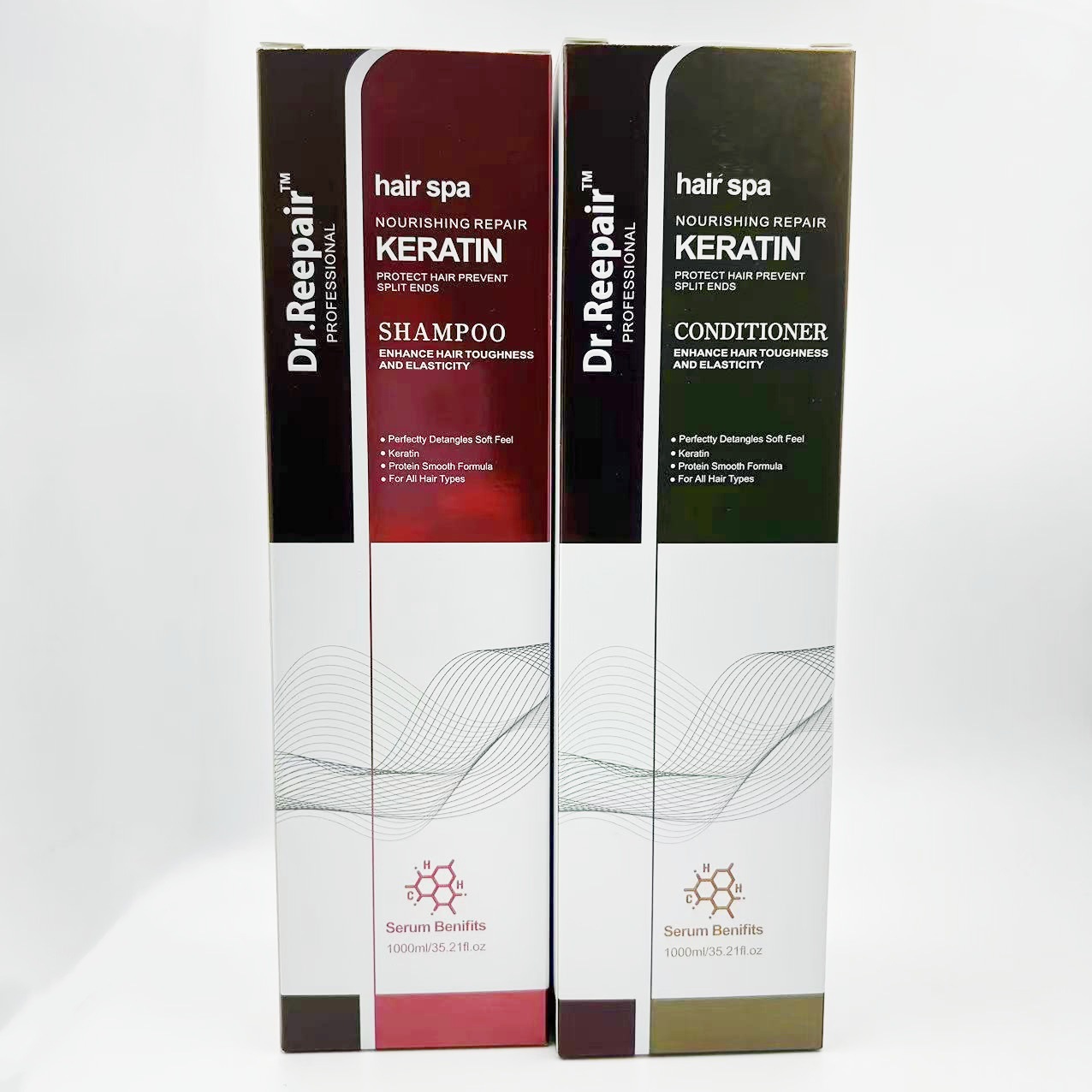 Lavado de queratina de comercio exterior, refrescante, anticaspa, control de aceite, champú hidratante, nutrición, mascarilla para el cabello flexible, acondicionador profesional