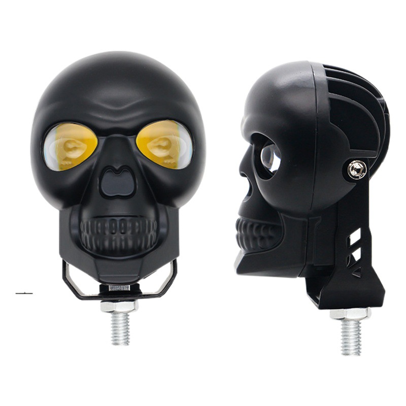 Luz de proyección LED para motocicleta diseño calavera de dos colores, luz de largo y corto alcance – para modificación. image 1
