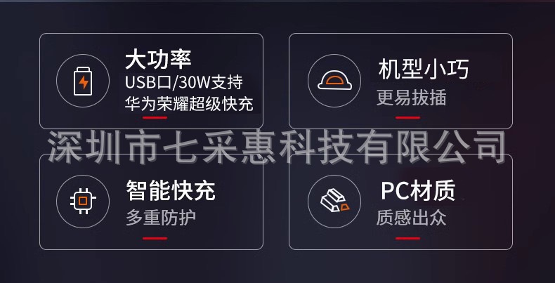 Hot-selling car charger flash charger cigarette lighter one drag two usb type c transparent 60W super fast charger
