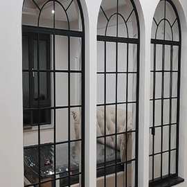 欧式铁艺窗户塑钢假窗户复古防盗窗隔断创意玻璃窗落地窗门平开窗