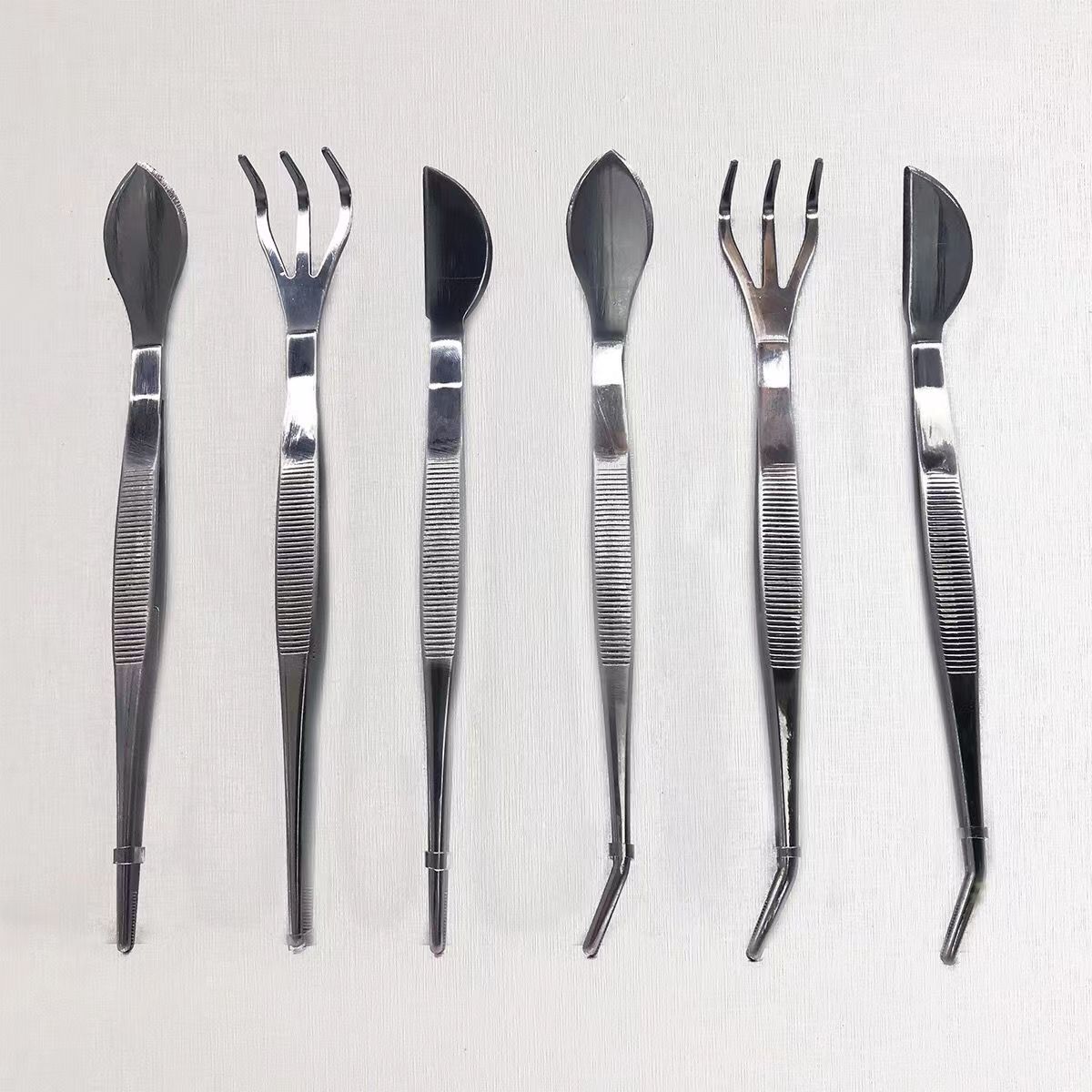 不锈钢盆景工具压土松土镊子 换盆刀多肉种植起盆弯镊子盆景耙子