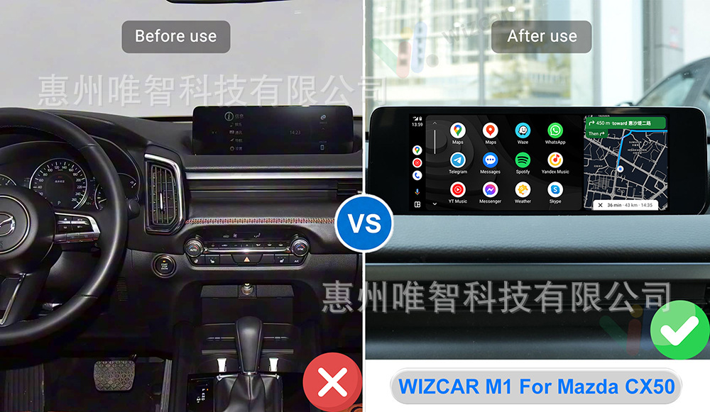 Mazda Cx50 Cx5 Cx30 Wizcar M1 Google Waze Maps Spotify Music