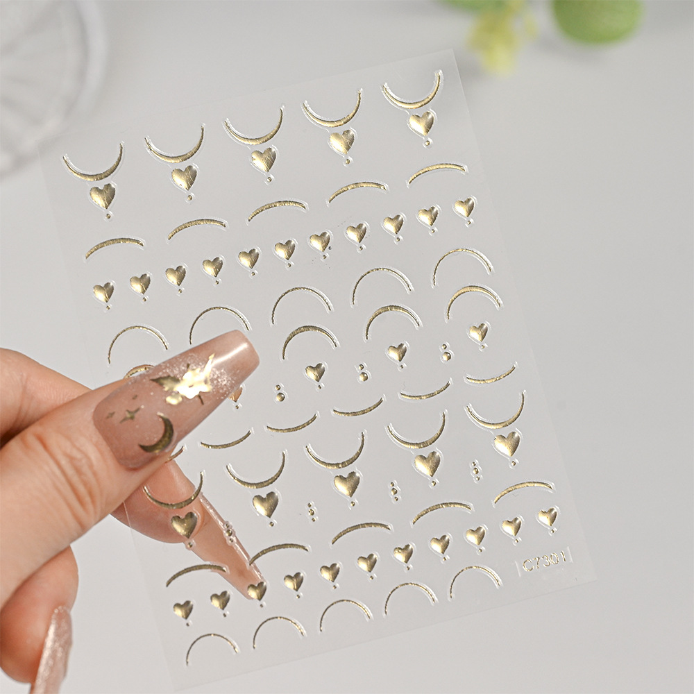 10g Weight Nail Decoration Accessories Nail Supplies 1 Set Quantity Starry Sky, Heart Shape Pattern Sweet, Solid Color Style Sweet Solid Color Starry Sky Heart Shape Paper Nail Decoration Accessories 1 Set 5