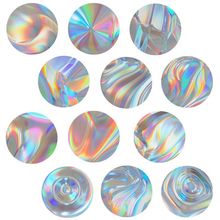 幻彩渐变镭射流体波纹几何棱面同心圆纹理水晶玻璃贴片软磁冰箱贴