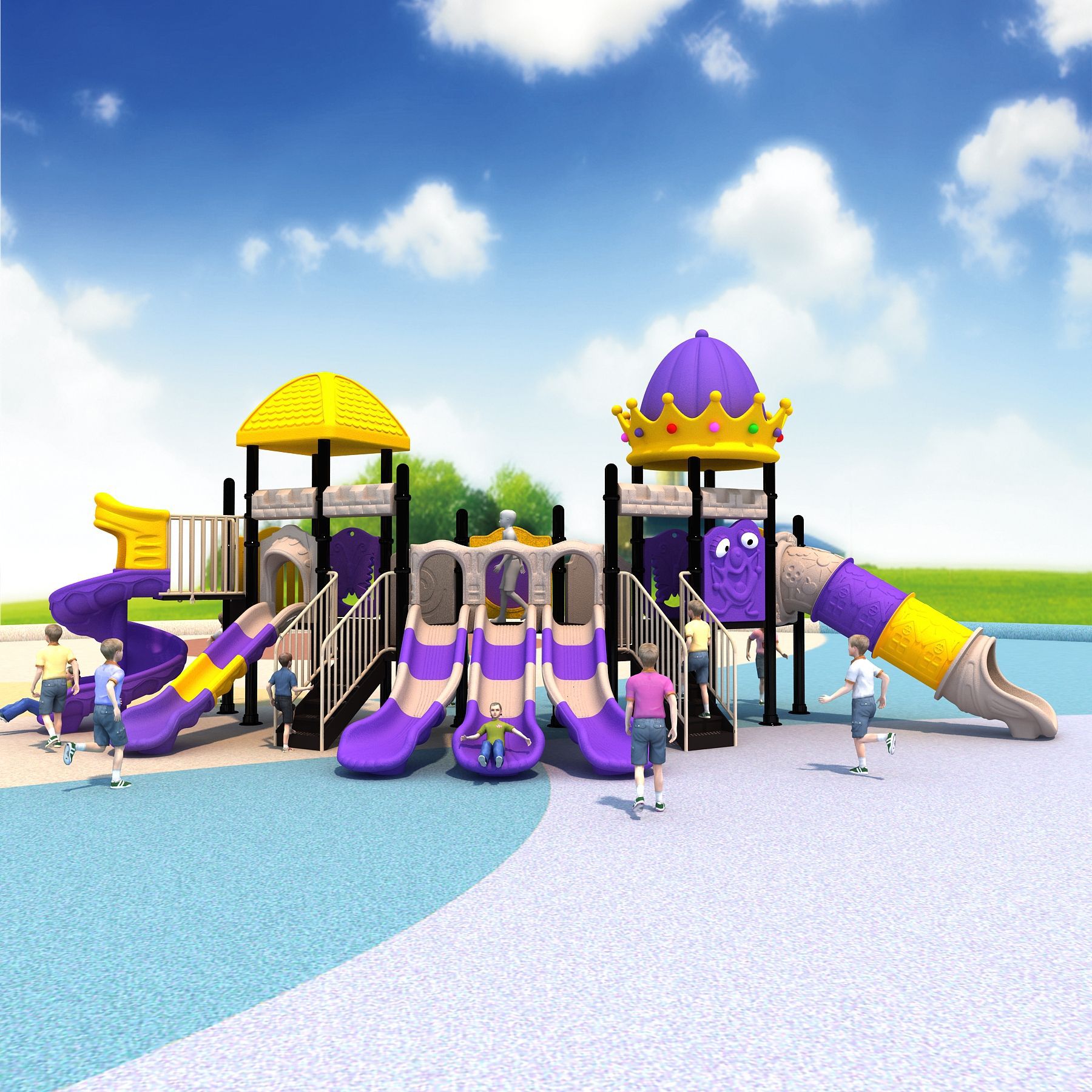 Deslizamiento infantil nuevo deslizamiento de jardín de infantes al aire libre comunidad parque de juegos al aire libre combinación deslizamiento