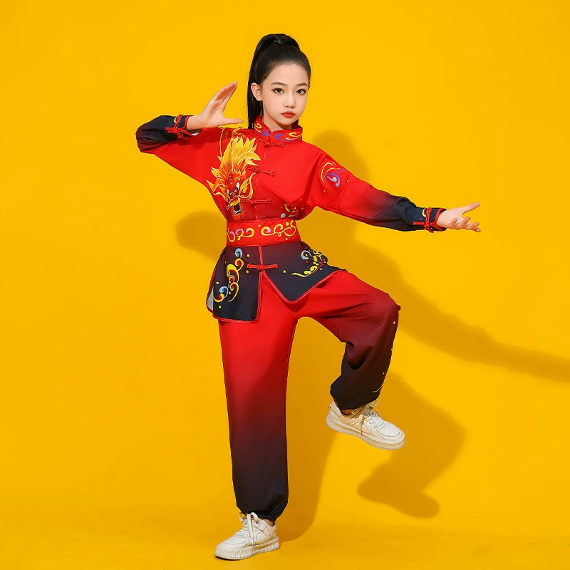 Детская одежда для тренировок по боевым искусствам, школьные спортивные игры, костюм для соревнований по кунг-фу в китайском стиле, длинные и короткие рукава