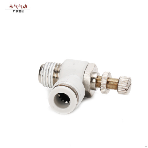 SL throttle valve 8-02 white regulating valve air hose fitting quick-thread fast-connect pneumatic speed control switch SL6-M5