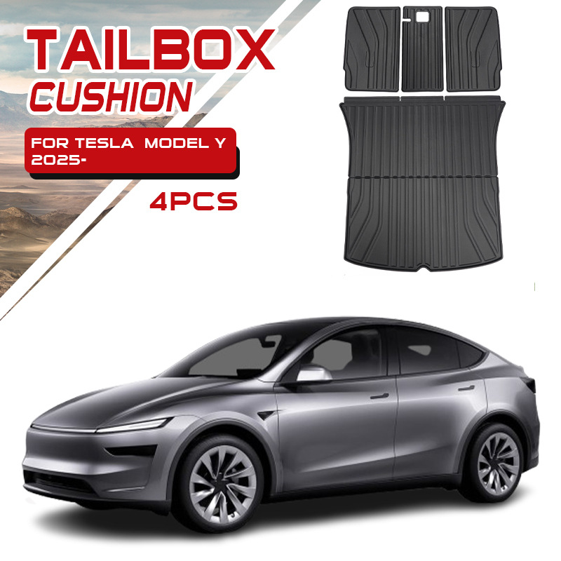 Modelo 2025-Model Y estera de caja trasera juego de 4 piezas