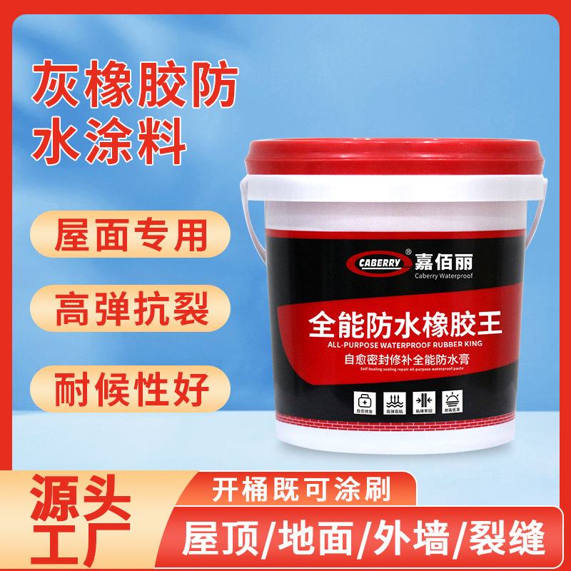 楼顶屋面水泥基瓦房裂缝防水补漏 橡皮筋防水涂料 全能防水橡胶王