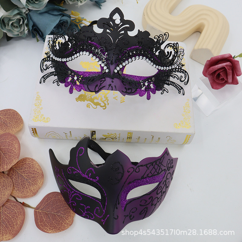 Máscaras de media cara pintadas con diseño de cola de fénix con incrustaciones de diamantes de Amazon Iron Art para hombres y mujeres, máscaras de disfraces para fiestas de Halloween.