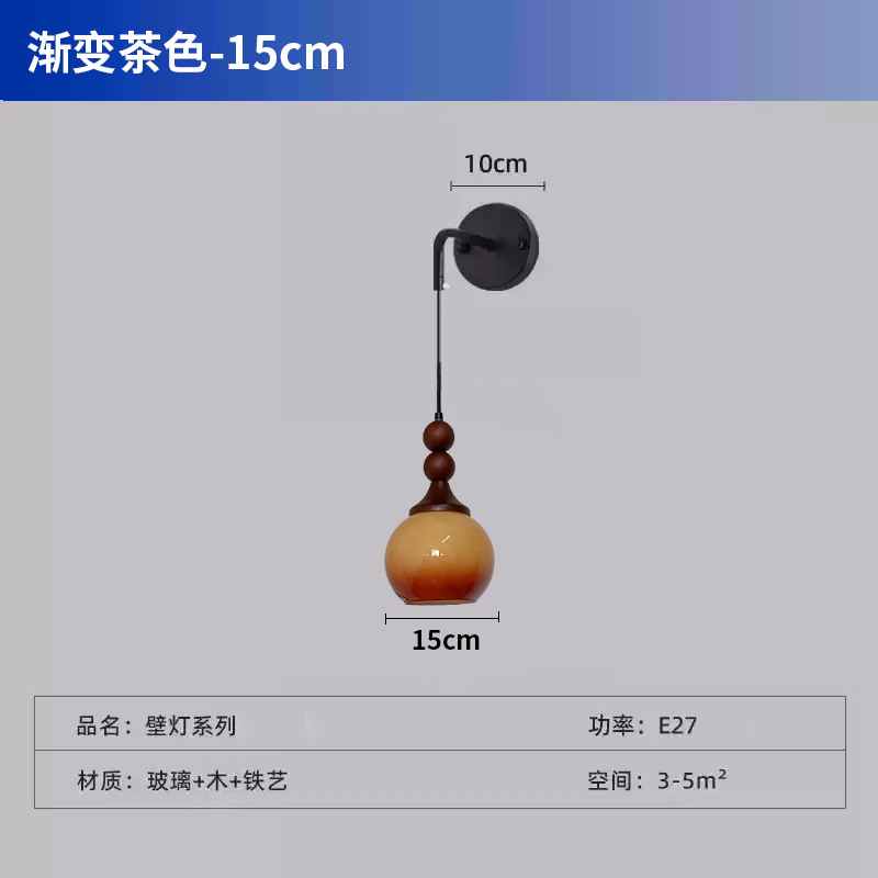 Candelabro pequeño de noche retro Wabi-Jifeng antiguo pasillo de entrada francés barra de bar luz de línea vertical dormitorio principal lámpara de línea colgante