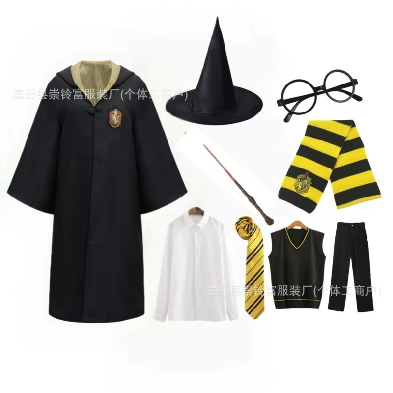 哈利波特同款cos服树脂法杖连帽长袍披风服装儿童万圣节表演服|undefined