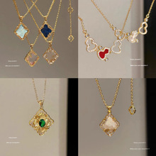 国潮轻奢锆石葫芦菱形花朵项链高级感锁骨链新中式复古气质项饰女