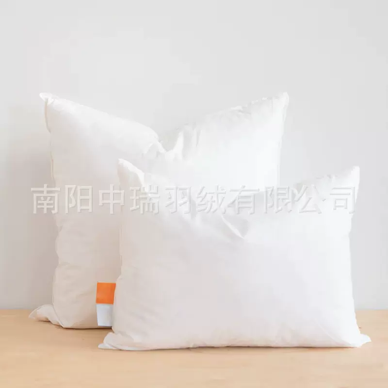 全棉羽绒抱枕芯批发白鸭羽毛填充内胆腰枕办公室抱枕汽车沙发靠垫