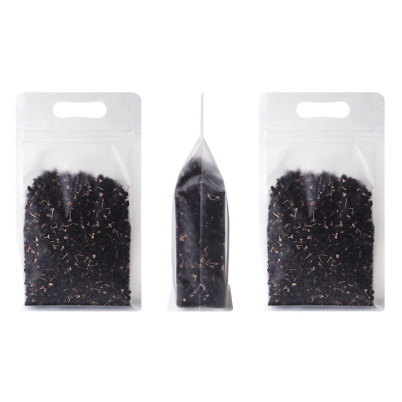 Bolsa de embalaje de mano directa de fábrica hecha a mano para hornear bolsa de ziplock esmerilado de grado alimenticio bolsa sellada con cremallera grande