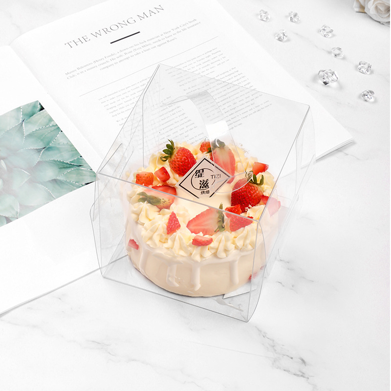 4寸透明手提蛋糕盒5寸小四寸生日蛋糕包装盒爆浆慕斯小西点打包盒