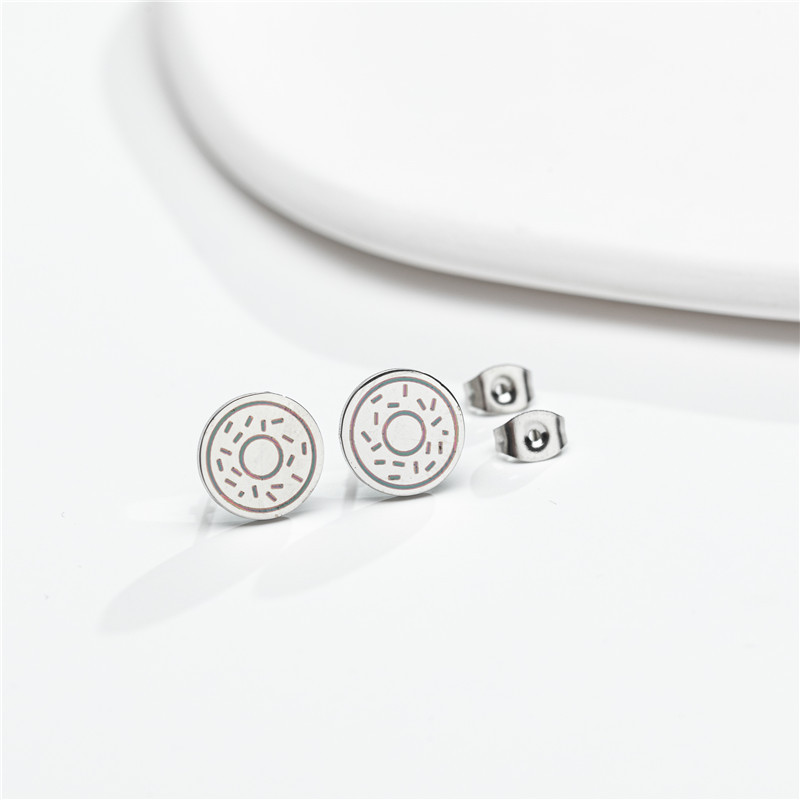 1 Pair Cartoon Style Round Fruit Stainless Steel Plating Ear Studs display picture 4