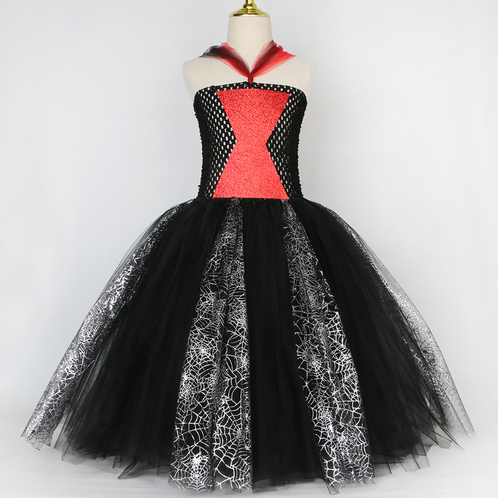Abbigliamento per neonate costume ragazze ragnatela strega gonna vestito strega vestito gonna in tulle a rete_voghion.com
