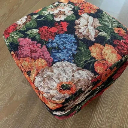 Ретро легкий экстравагантный большой цветок хлопчатобумажный и конопляный стул