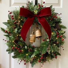 圣诞礼物圣诞花环50-80CM门挂橱窗酒店商场前台室内室外创意挂件