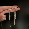 Silver needle, South Korean earrings, goods, silver 925 sample, diamond encrusted, internet celebrity