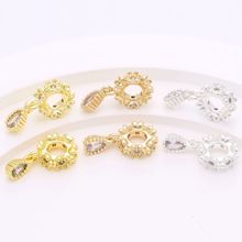 14k包金保色花环水滴隔片吊坠挂件diy水晶手链串珠隔珠配件材料