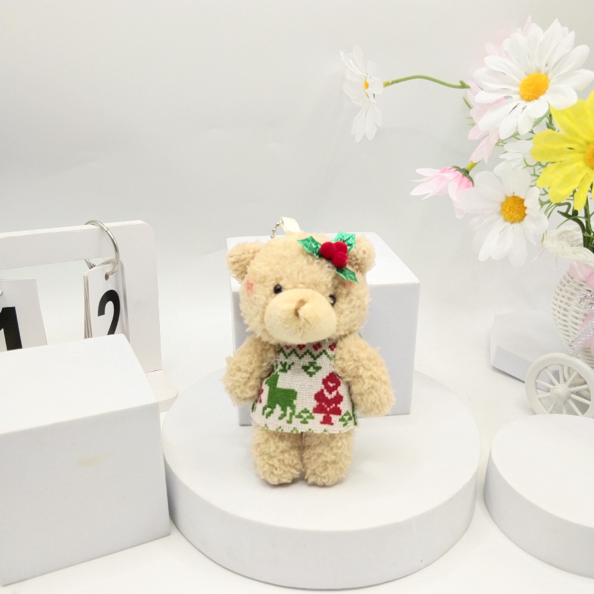 Little Bear Plush Bag Charm, Christmas Cute Bear Plush Pendant Toy Doll, Little Bear Plush Keychain