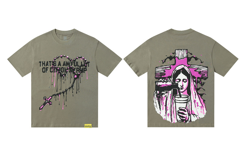 あれ。 SA AWFUL LOT OF COUGH SYRUP メンズ ヒップホップ ラップコラボ 半袖Tシャツ|undefined