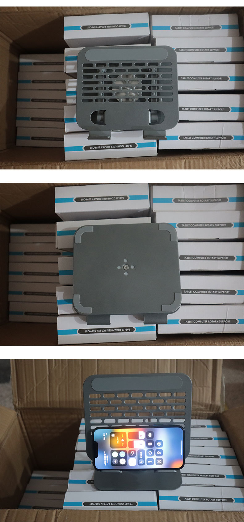 Çok fonksiyonlu alüminyum alaşımlı tablet soğutma katlanır kaldırma braketi masaüstü canlı yayın tembel metal döner braket