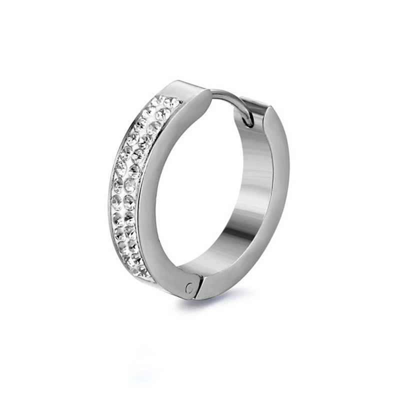 Модная глина, серьги из нержавеющей стали, ( торговля), инкрустированы diamonds