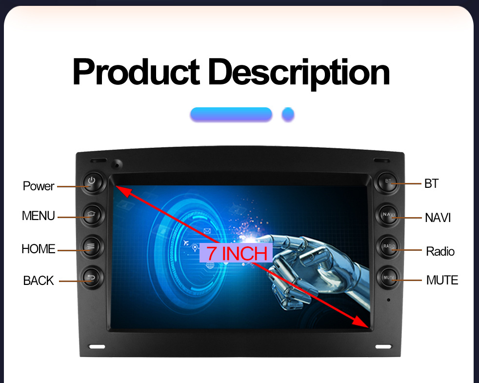 Suitable for 7inch Renault Megane 02-09 Android Car Gps High-Definition Screen Mp5 Bluetooth Navigation All-In-One Machine