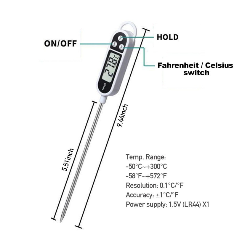Handheld thermometer, temperature measurement