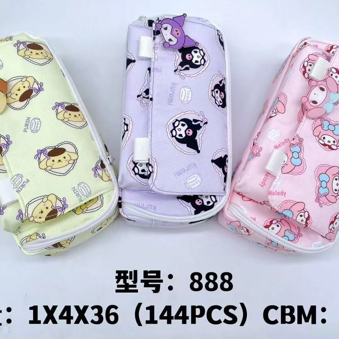 Estuche para lápices de doble capa de tela Oxford - Diseño cartoon y minimalista - Gran capacidad - Para almacenar lápices - Venta al por mayor