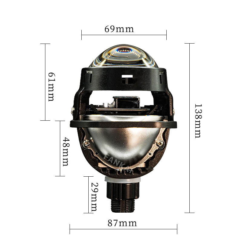 Faros LED de automóviles 2,5 pulgadas 24V sin pérdidas lente de doble luz corta 55W de alta potencia modificada en un solo H4H7