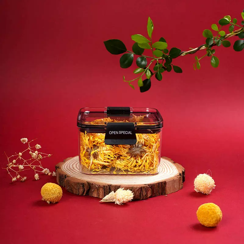 现货方形透明收纳罐塑料加厚保鲜盒厨房五谷杂粮干果食品级密封罐